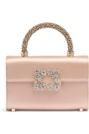 Roger Vivier Mini Flower Buckle Envelope Satin Bag