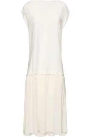 YOHJI YAMAMOTO Crepe De Chine & Taffeta Midi Dress