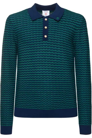 Casablanca Mini Wawe Long Sleeve Wool Polo