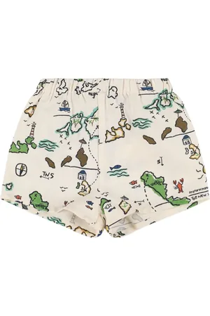 The New Society Printed Cotton Poplin Shorts