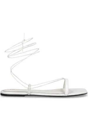 Totême 5mm Croc Embossed Leather Flat Sandals