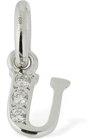 Dodo 18kt White Gold U Charm W/ Diamonds