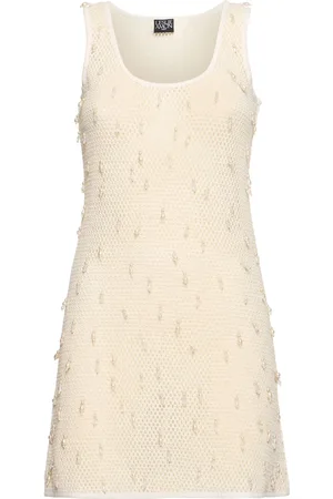 Leslie Amon Honeycomb Embroidered Mini Dress