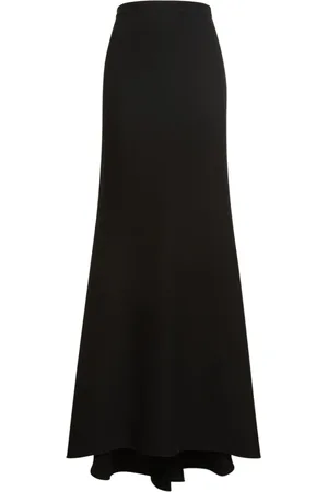 VALENTINO Silk Cady Long Column Tail Skirt