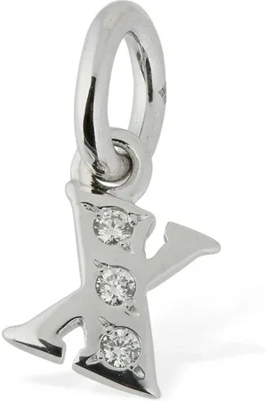 Dodo 18kt White Gold X Charm W/ Diamonds