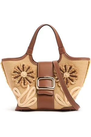 Roger Vivier Mini Grand Vivier Choc Raffia Bag