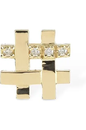 DELFINA DELETTREZ 1987 18kt Gold & Diamond Mono Earring