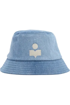 Isabel Marant Embroidered Logo Cotton Denim Bucket Hat