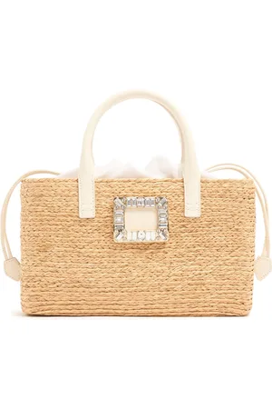 Roger Vivier Small Rv Skate Raffia Bag