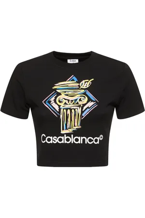 Casablanca Diamond Column Print Cropped T-shirt