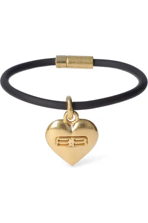 Balenciaga Bb Icon Heart Brass Bracelet
