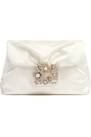 Roger Vivier Rv Bouquet Drape Satin Clutch
