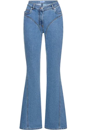 MUGLER Mid Rise Denim Straight Jeans