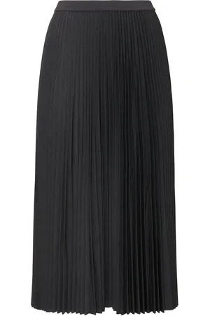 THEORY Pleated Wool Blend Midi Skirt