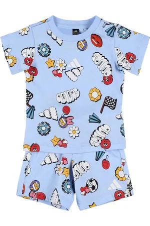 adidas Printed Cotton T-shirt & Shorts