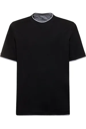 Brunello Cucinelli Layered Cotton Jersey Solid T-shirt