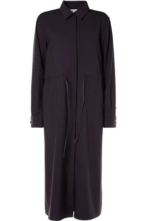 Max Mara Monia Wool Long Sleeve Shirt Midi Dress