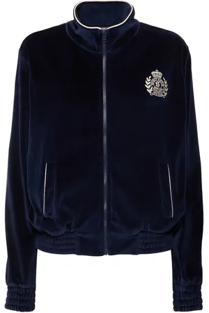 Sporty & Rich Ny Crest Velour Track Jacket