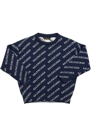 Balenciaga Logo Cotton Blend Crewneck Sweater