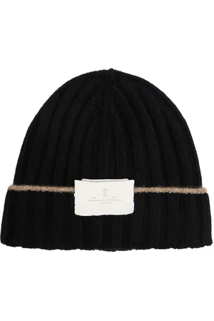 Brunello Cucinelli Cashmere Ribbed Knit Beanie Hat