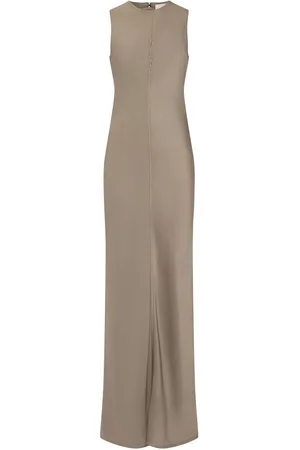 Ami Viscose Blend Crepe Long Dress