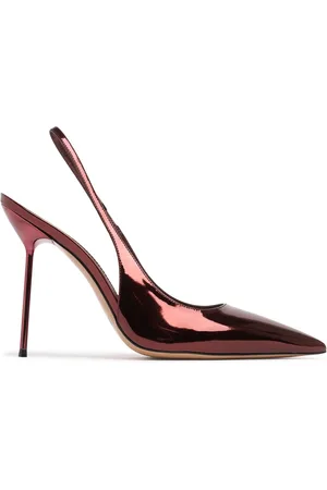 PARIS TEXAS 105mm Lidia Mirror Leather Slingbacks
