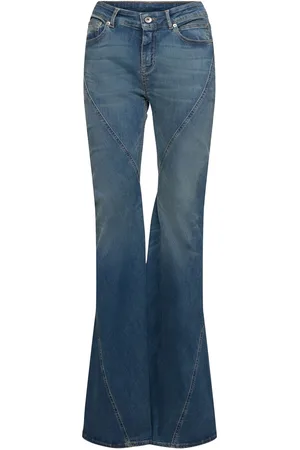 Rick Owens Bias Bootcut Cotton Blend Jeans