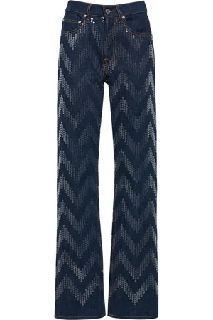 Missoni Zig Zag Sequined Denim Straight Jeans