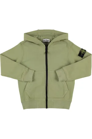 Stone Island Organic Cotton Hooded Zip Sweatshirt