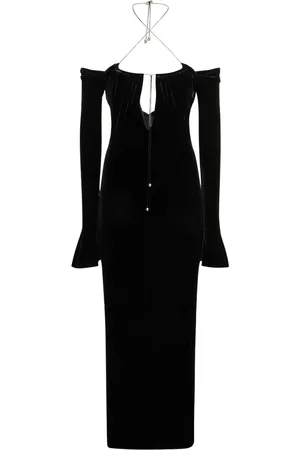16Arlington Salm Velvet Midi Halter Dress