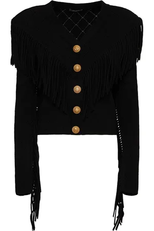Balmain Fringed Knit Cardigan