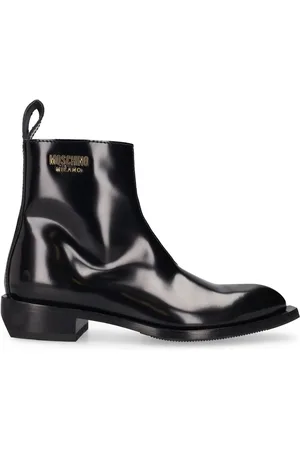 Moschino 40mm Texas Brushed Leather Boots