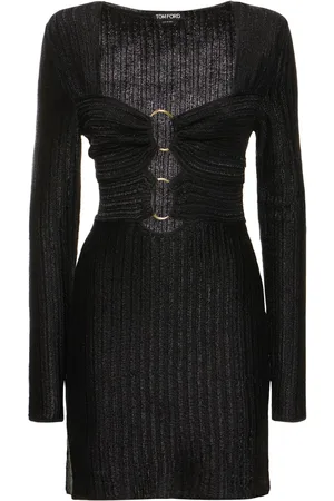 Tom Ford Lurex Cotton & Wool Knit Mini Dress