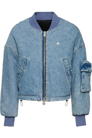 AMIRI Cropped Denim Bomber Jacket