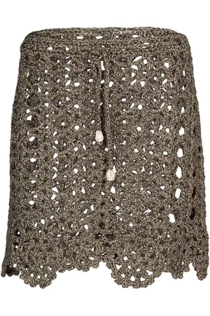 Ganni Crochet Self-tie Cotton Blend Mini Skirt