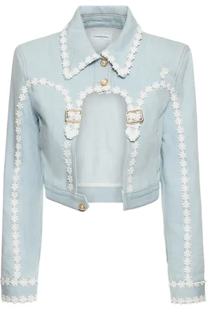 Casablanca Cropped Denim Jacket W/ Arch Cutout