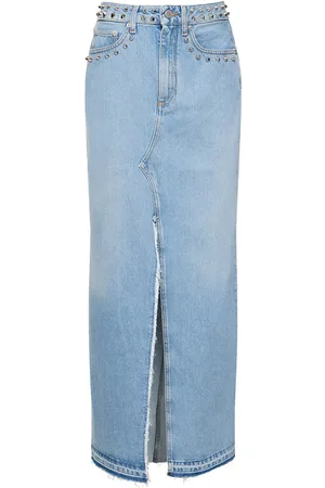 Alessandra Rich Studded Denim Long Skirt
