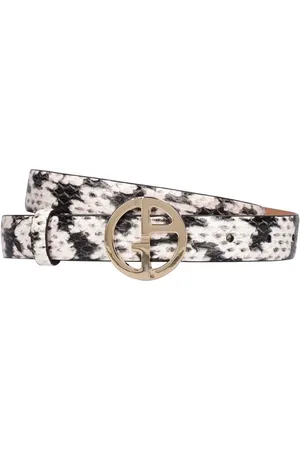 Giorgio Armani Snakeskin Belt W/ Logo Buckle
