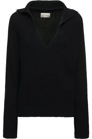Loulou Studio Bahia Cotton Blend V Neck Sweater