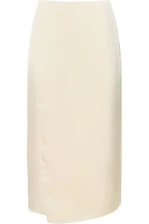 THEORY Overlap Tech Satin Midi Slip Skirt