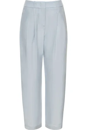 Giorgio Armani Pleated Silk Crepe High Waist Pants