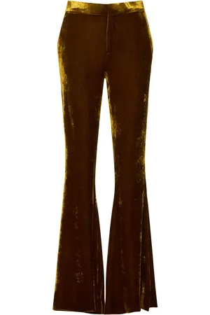 PETAR PETROV Velvet Mid Rise Flared Pants