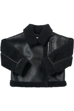 MONNALISA Faux Leather & Teddy Jacket