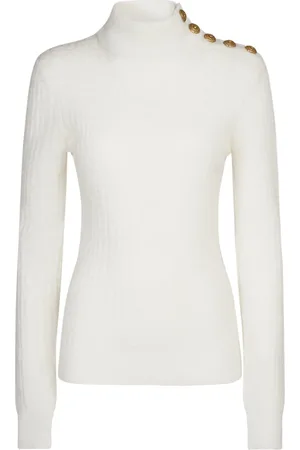 Balmain Monogram Mohair Blend Knit Sweater