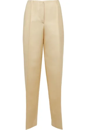 Jil Sander Heavy Wool & Silk Straight Pants