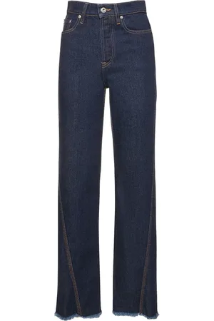 Lanvin Twisted Denim High Waist Straight Jeans