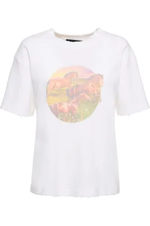 BRANDON MAXWELL The Dorothy Horses Print Jersey T-shirt
