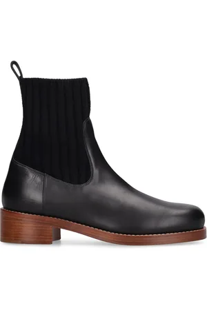 GABRIELA HEARST 30mm Hobbes Leather Ankle Boots