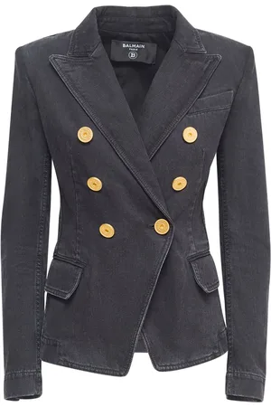 Balmain Co Denim Six Button Blazer