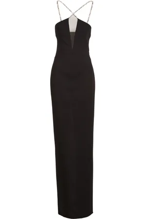 Azzaro Stretch Viscose Crepe Halter Neck Dress